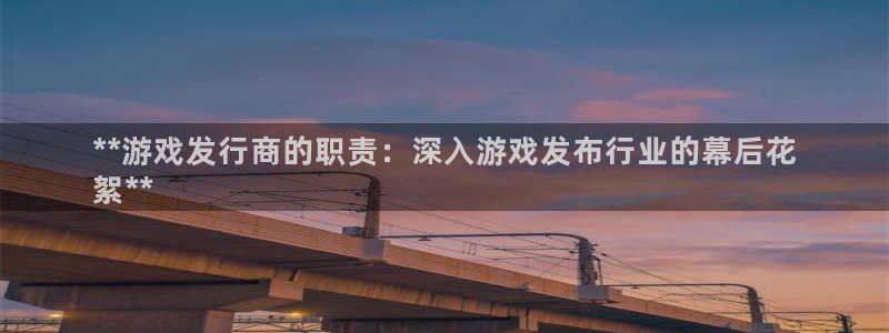 顺盈平台注册流程：**游戏发行商的职责：深入游戏发布行业的幕后花
絮**